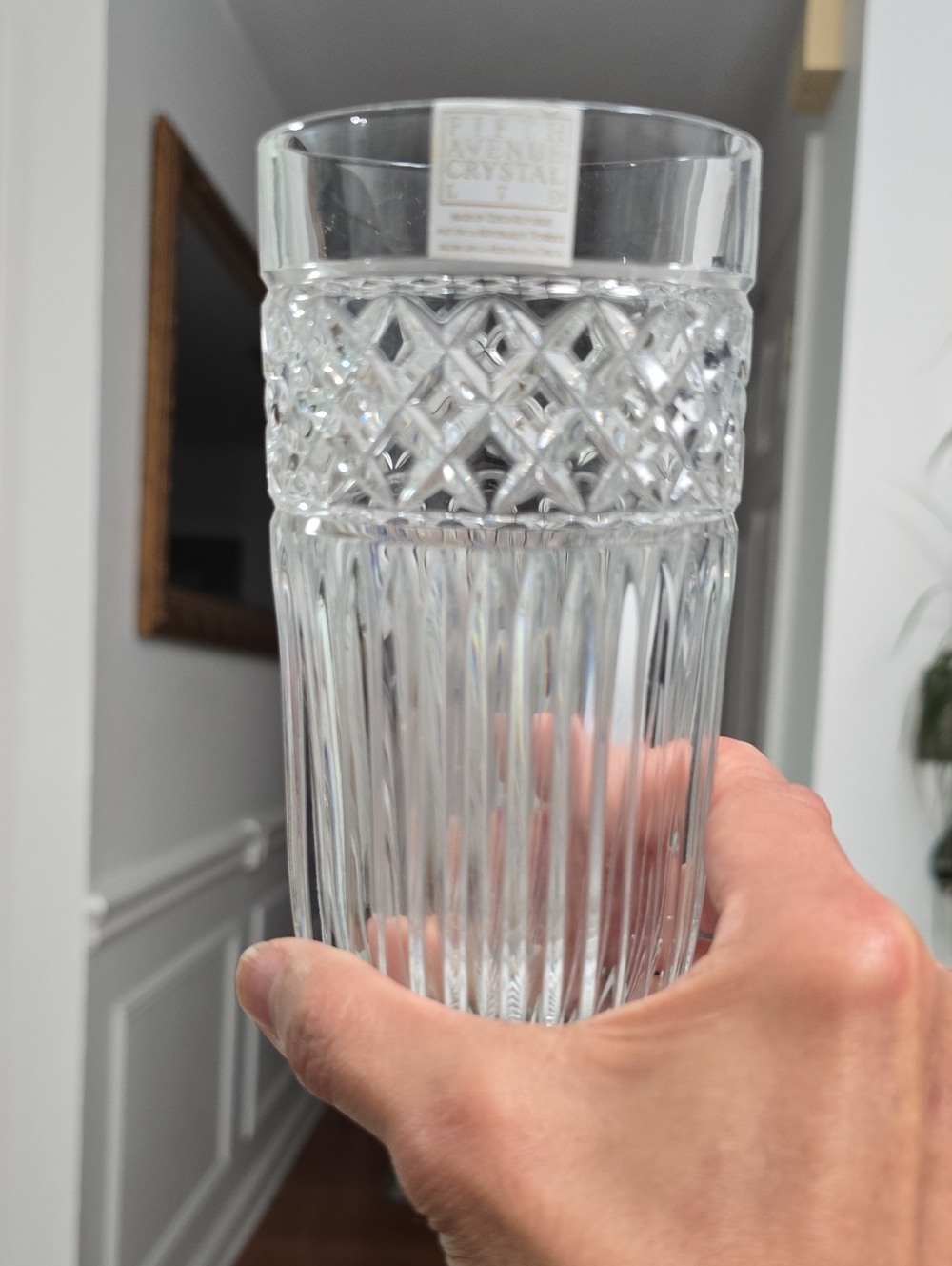 Fifth Avenue LTD Set Of 3 Crystal High Ball Glasses Diamond Rib Czech Republic - Picture 7 of 15